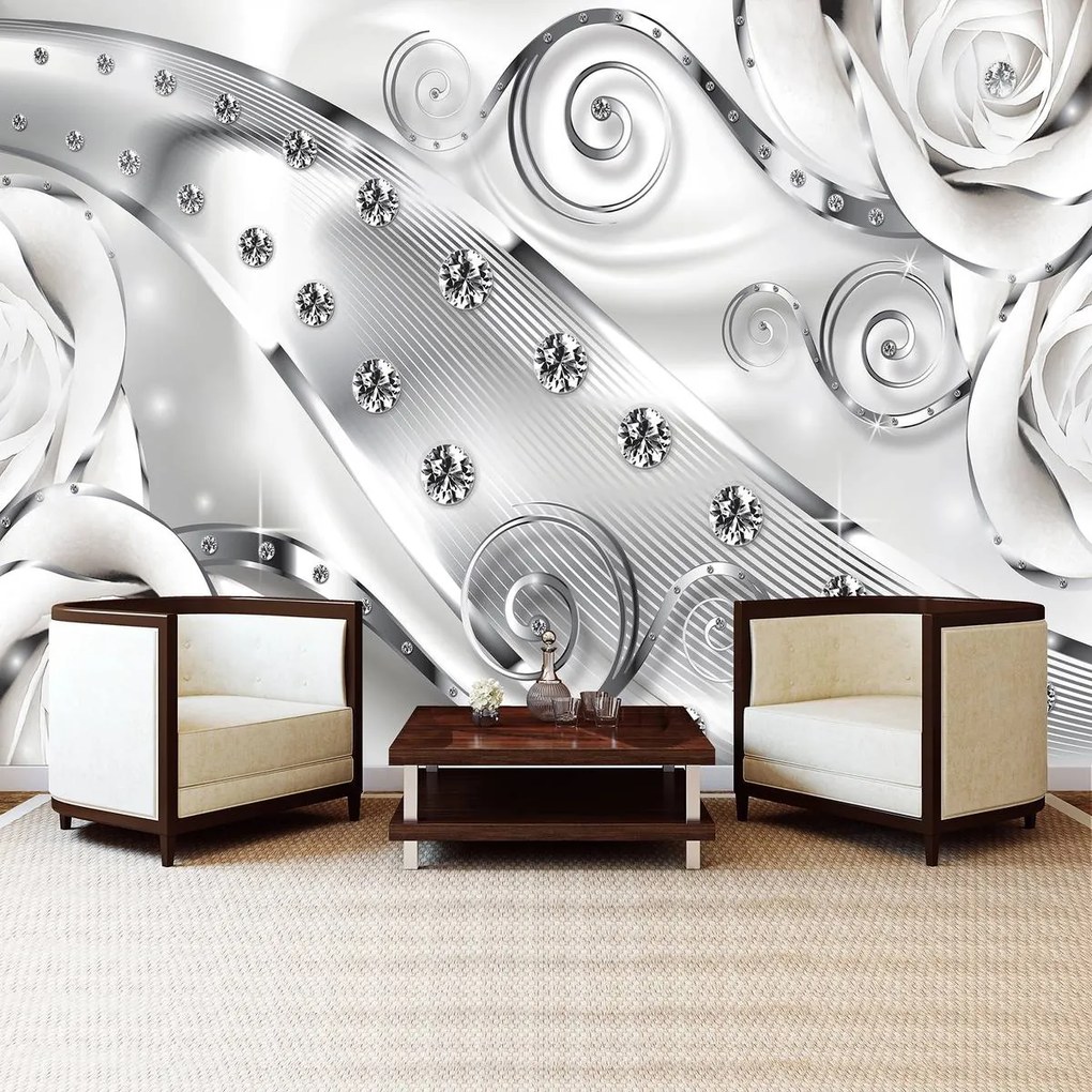 Fototapet - Ornament luxos cu diamante (254x184 cm)
