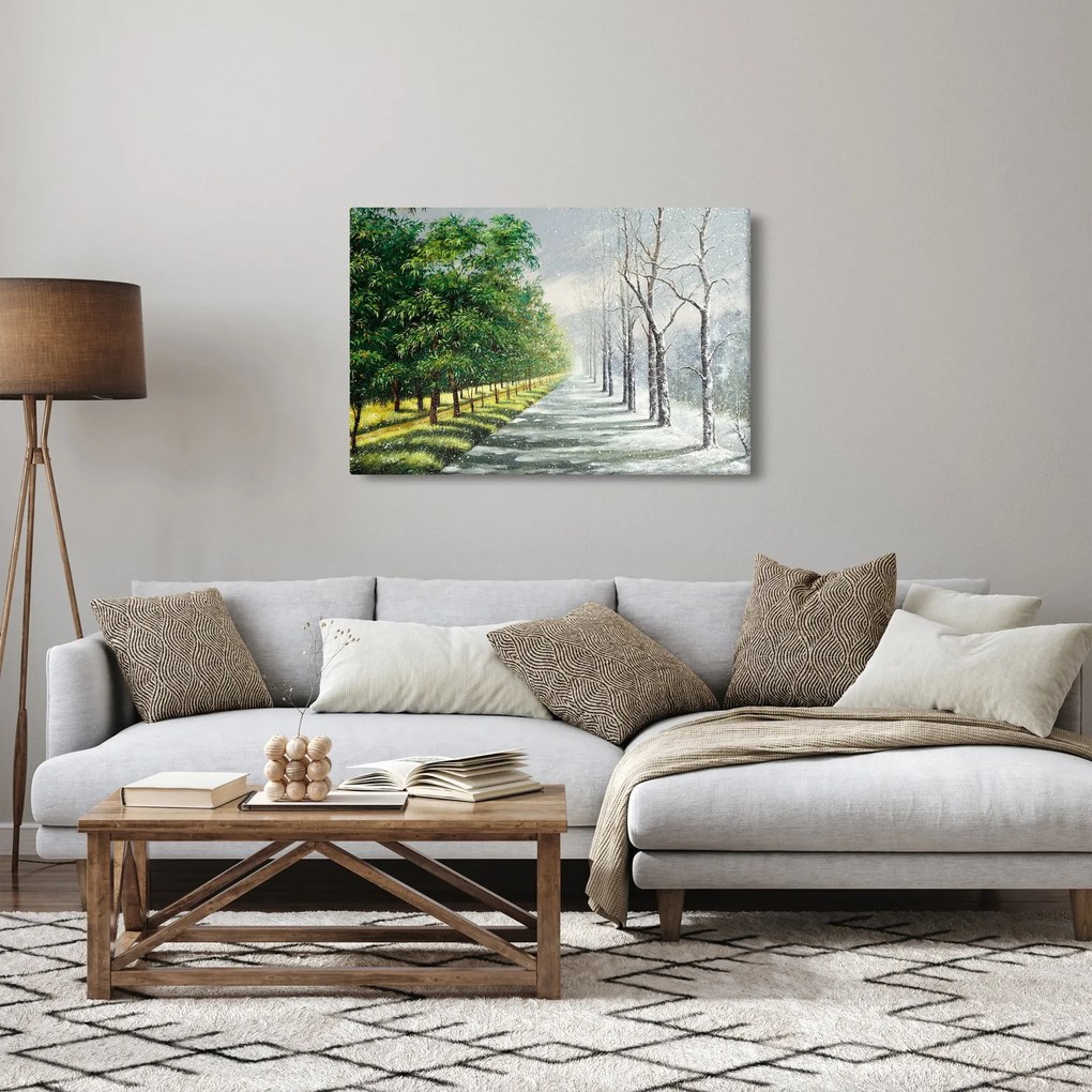 Tablou - Iarna versus vara (90x60 cm)