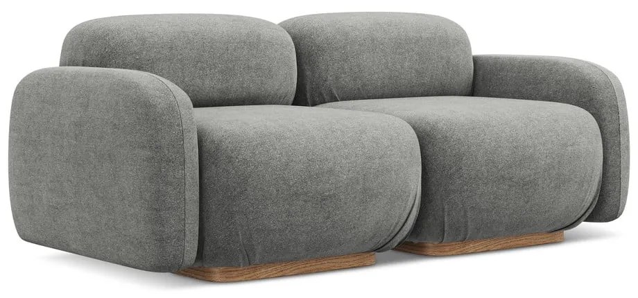 Canapea modulară gri cu tapițerie din țesătură bouclé 190 cm Ailani – Makamii