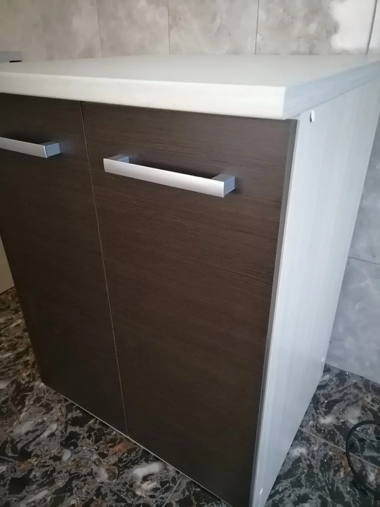 Mobilier bucatarie, stejar gri deschis stejar inchis, 240 cm , Bortis Impex