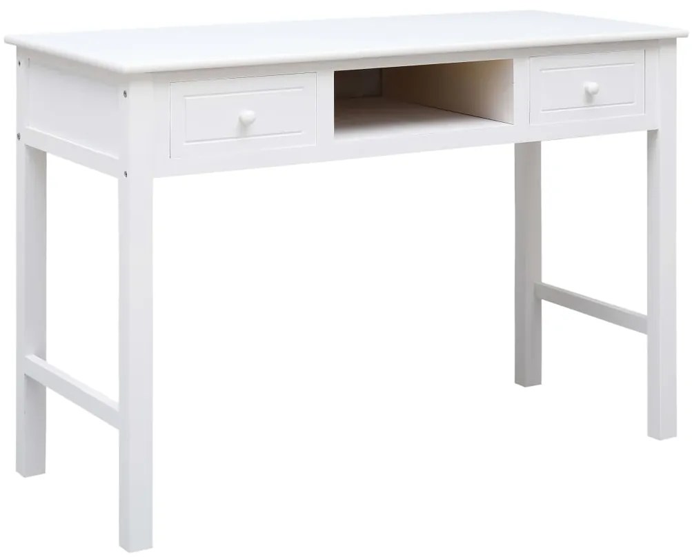 284157 vidaXL Birou de scris, alb, 110 x 45 x 76 cm, lemn