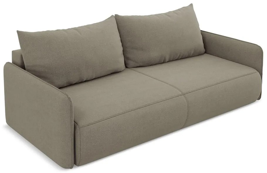 Canapea bej extensibilă/cu spațiu de depozitare 216 cm Nanea – Makamii