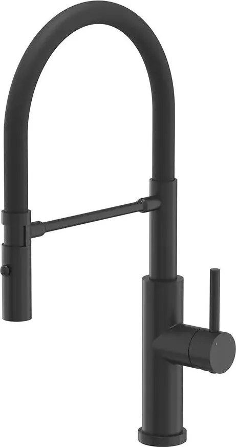 Baterie bucatarie cu pipa flexibila Quadron Unique Andy negru carbon