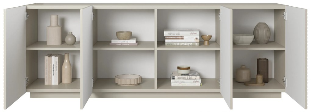 Comodă Asha 200 cm cu patru uși - casmir