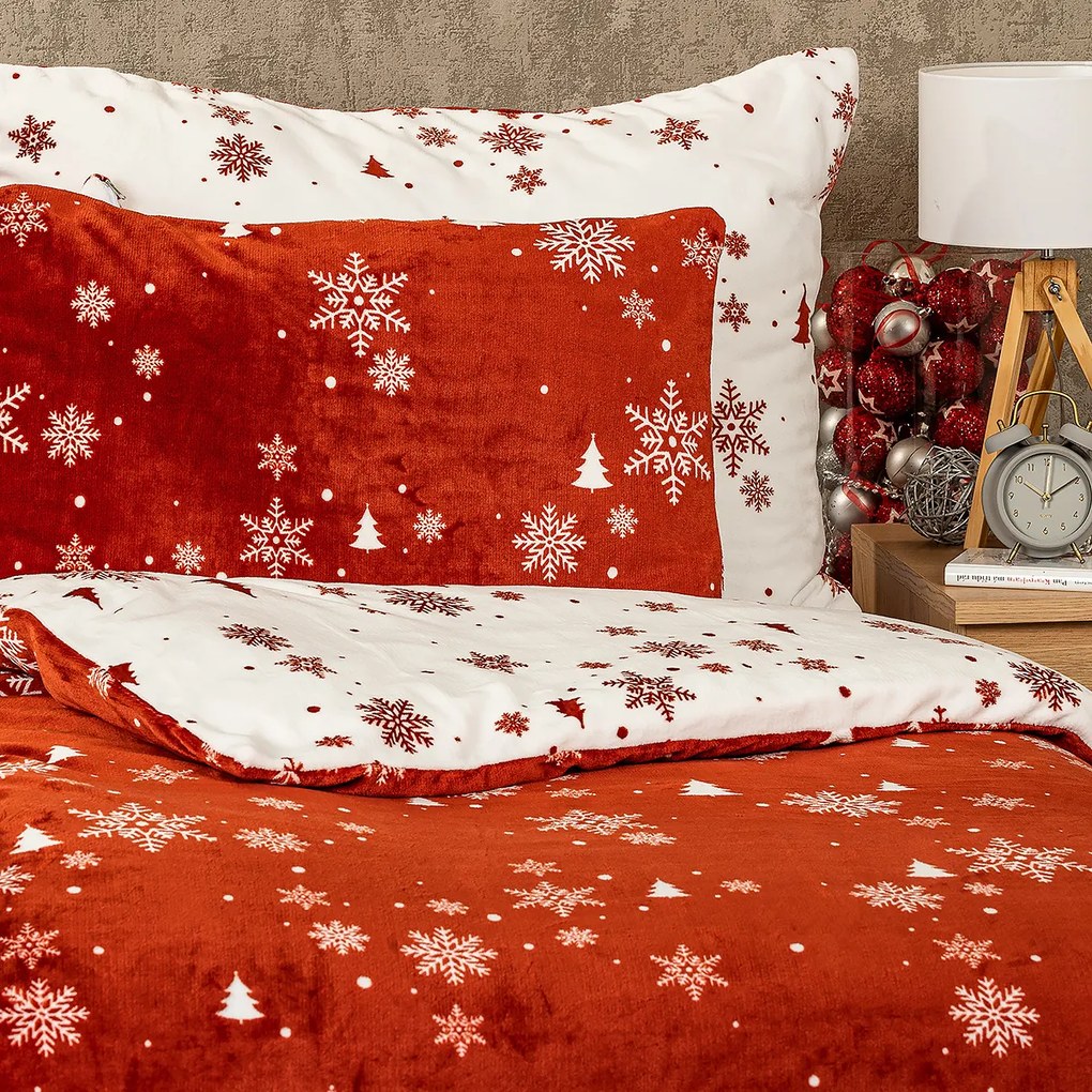 Lenjerie de pat micro-flanelă 4Home Happy winter, 160 x 200 cm, 70 x 80 cm