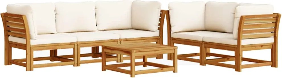 vidaXL Set mobilier grădină cu perne, 6 piese, lemn masiv acacia