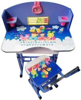 Birou cu scaunel pentru copii, inaltime reglabila , Albastru KT0539