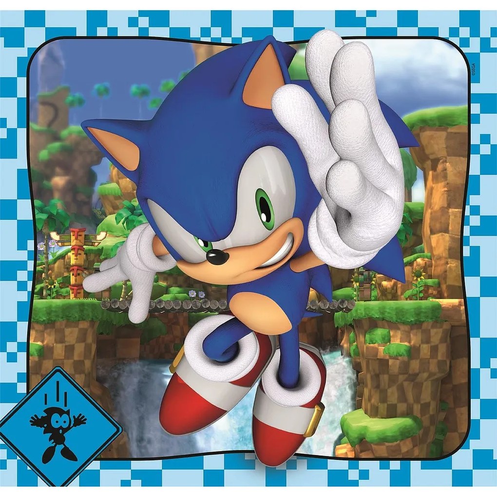 Sonic Ariciul Doctor Eggman Puzzle Clementoni 3x48 piese