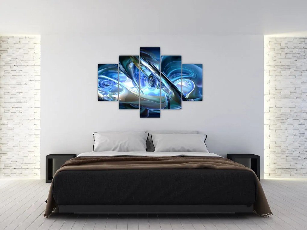 Tabloul fractalilor în albastru (150x105 cm)