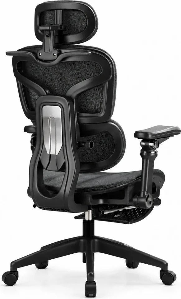 Scaun ergonomic, Sezut Translatie, cotiere 9D, tetiera 6D, suport lombar reglabil, spătar reglabil inaltime, pivotant, suport picioare, Negru