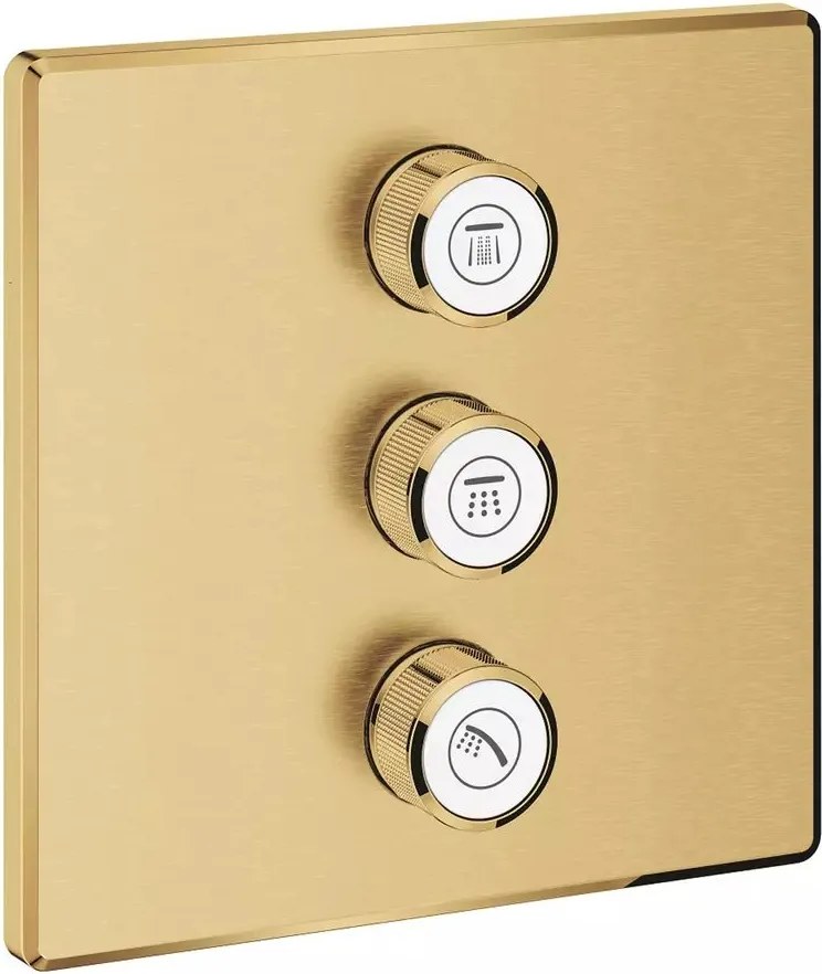Baterie dus incastrata Grohe Grohtherm SmartControl pentru 3 iesiri auriu periat Cool Sunrise