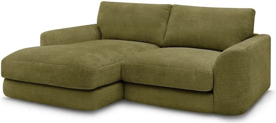 Colțar kaki cu tapițerie din chenille (cu colț pe partea stângă/cu șezlong) Leonore – Bobochic Paris