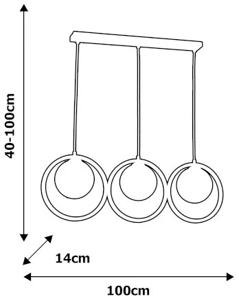 Lustră pe cablu BOSTON 3xE14/40W/230V