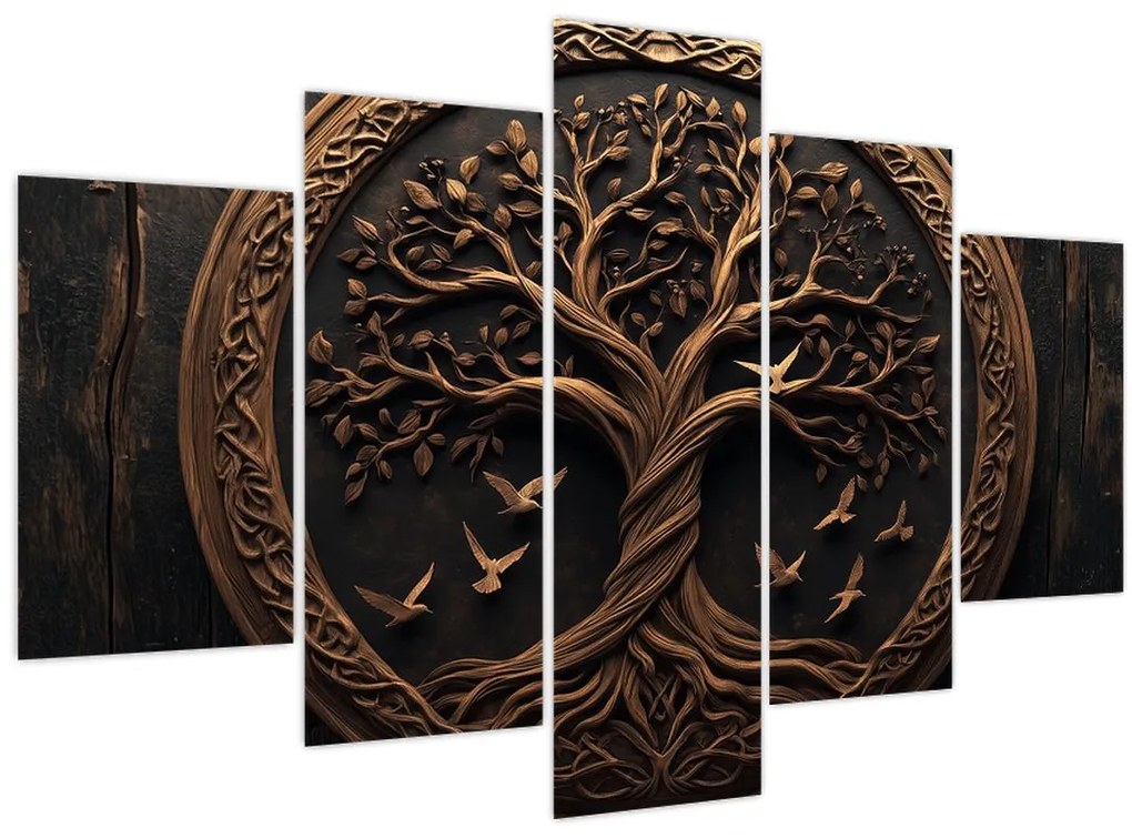 Tablou – Arborele vieții din lemn (150x105 cm)