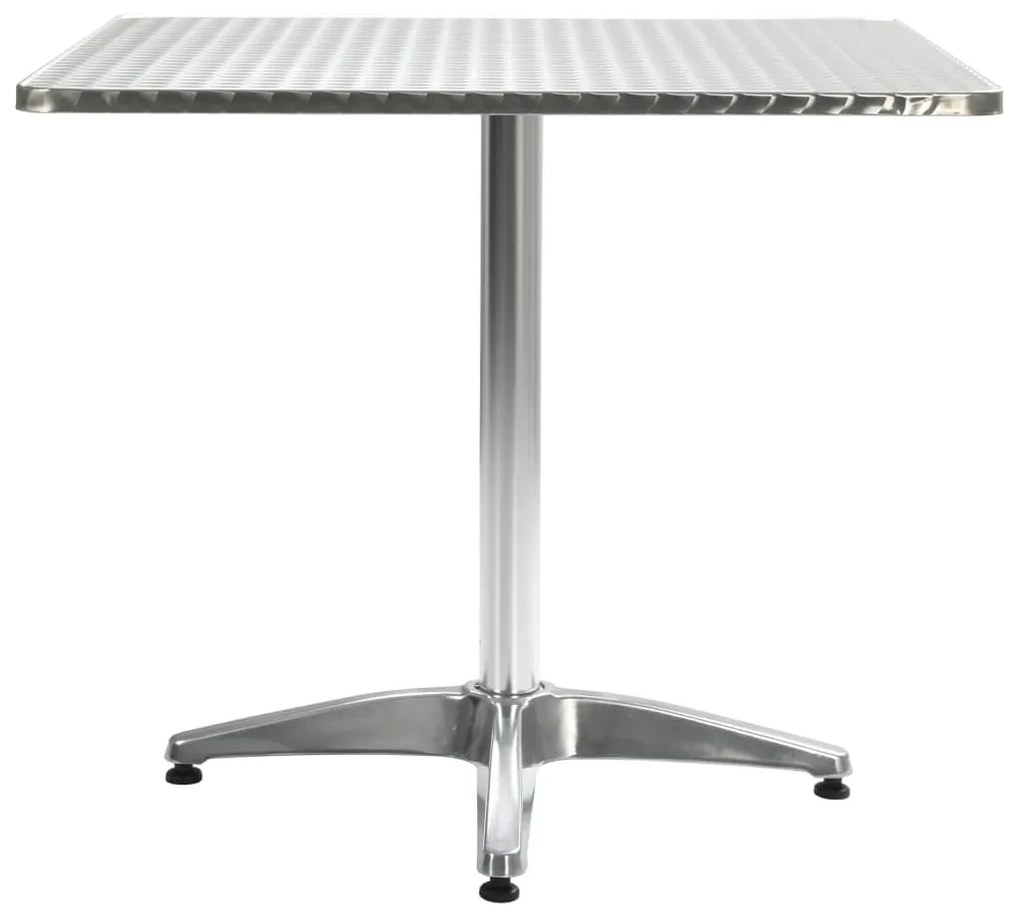Masa de gradina, argintiu, 80 x 80 x 70 cm, aluminiu