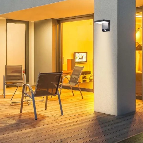 LED Aplica exterior cu senzor LED/17W/230V 4000K negru