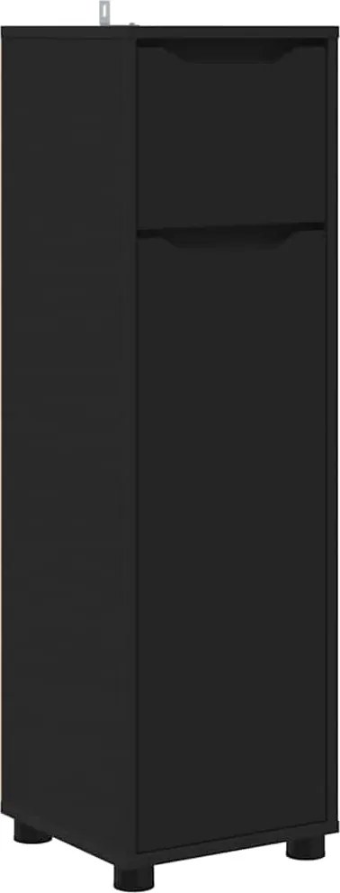 vidaXL Dulap de Baie cu sertar Negru 30,5 x 30 x 101 cm Lemn compozit