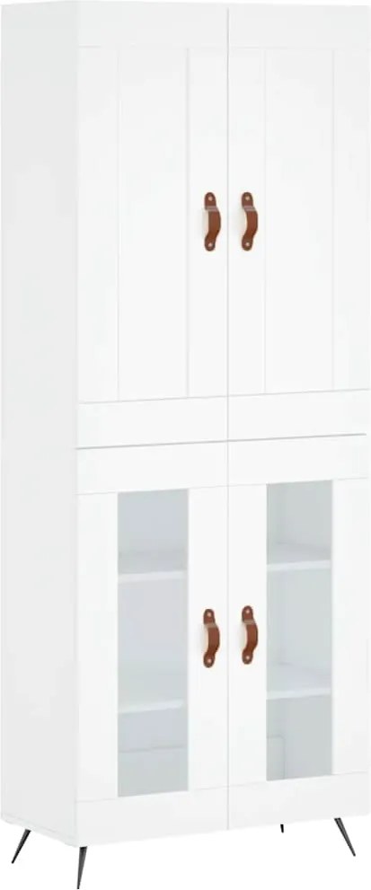 vidaXL Dulap înalt, alb, 69,5x34x180 cm, lemn compozit