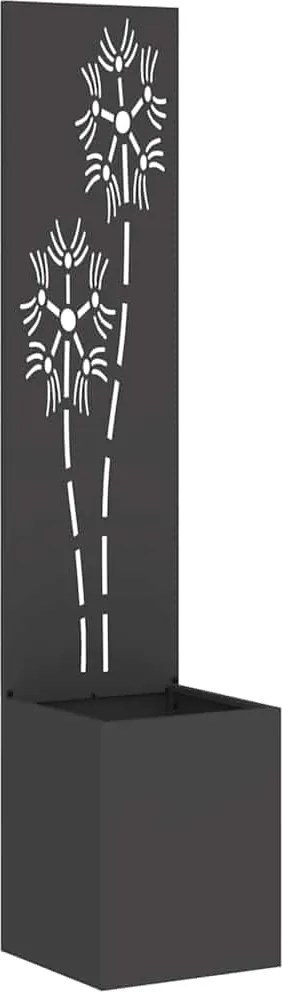 vidaXL Ecran de intimitate pentru grădină Floral Negru 32 x 140 cm