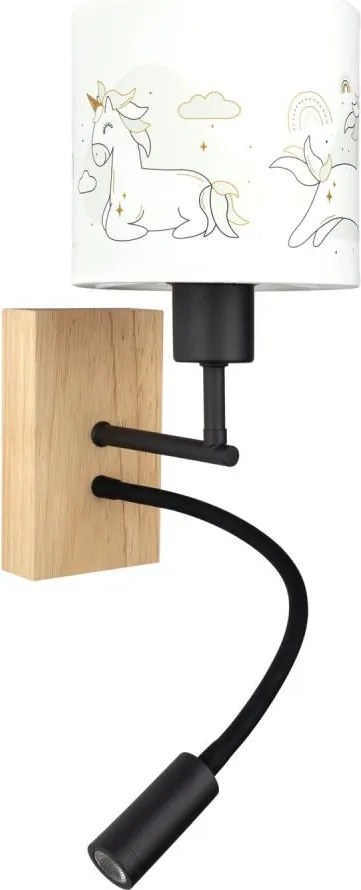 Brilagi - Lampă LED flexibilă BOBO WOOD 1xE27/25W/230V + LED/3W stejar/negru/alb/buc.