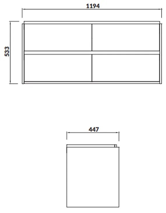 Dulap baie suspendat Cersanit Crea pentru lavoar incastrabil, 120 cm, alb, montat Alb