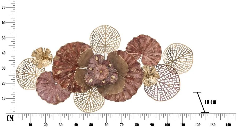 Decorațiune suspendată metalică Mauro Ferretti Flowery, 118 x 58 cm
