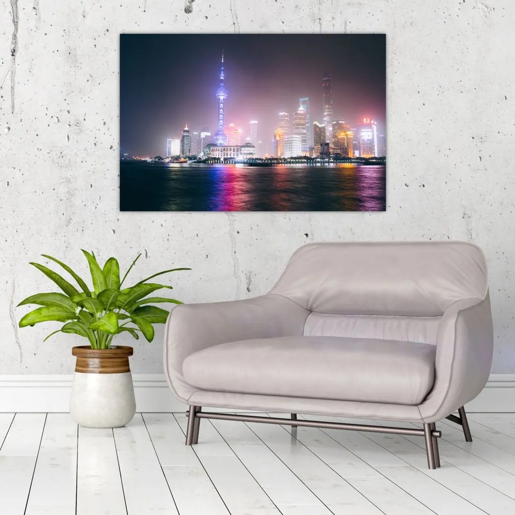 Tabloul Shangai nocturn (90x60 cm)