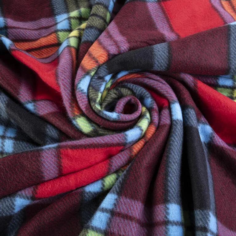 Pătură fleece CAROURI, multicolor, 150 x 200 cm