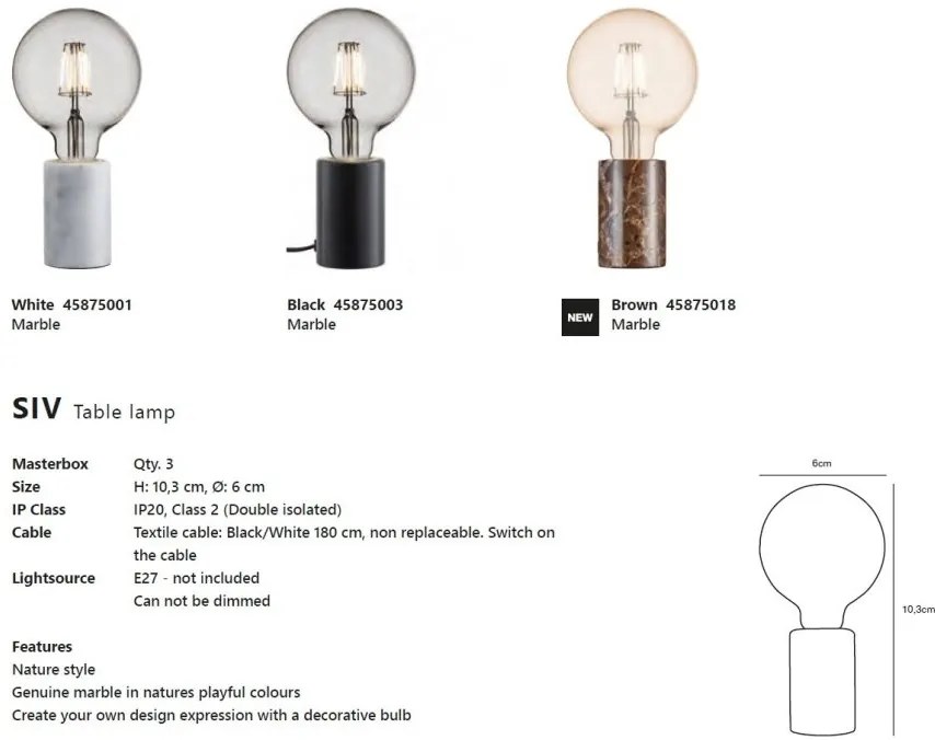 Veioza, lampa de masa design clasic Siv maro