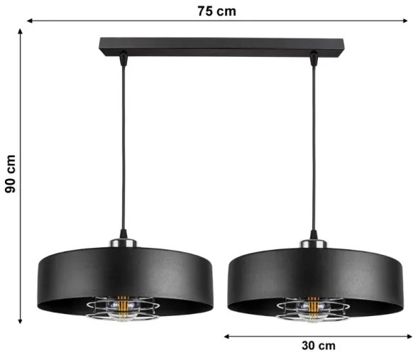 Lustră pe cablu VEST 2xE27/60W/230V