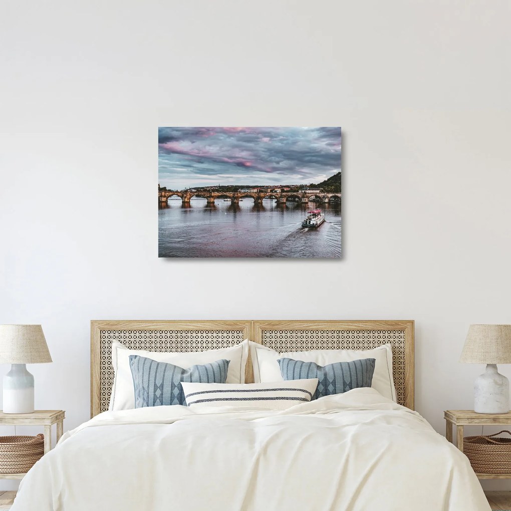 Tablou pe sticlă cu Vltava (70x50 cm)