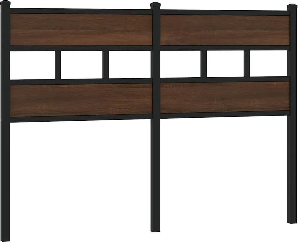 vidaXL Tăblie de pat de schimb, stejar maro, 120 cm, lemn prelucrat și oțel