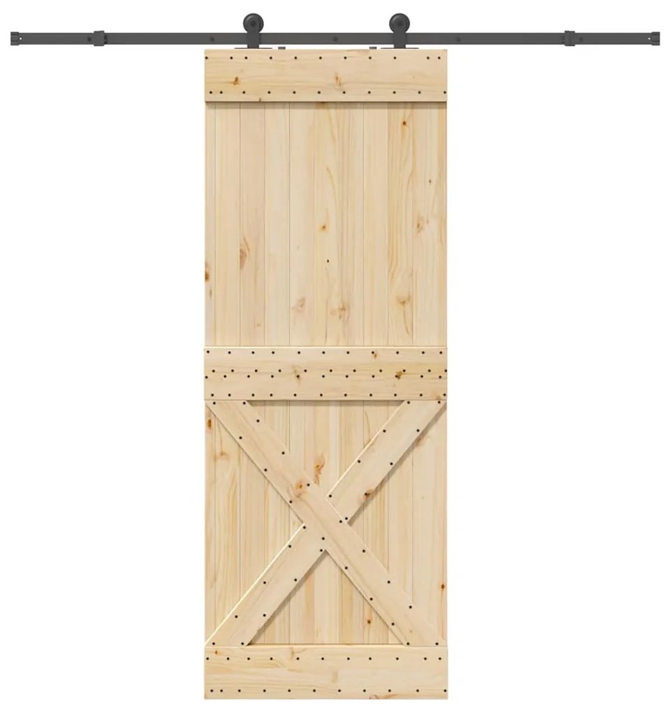 vidaXL Ușă glisantă cu set de feronerie 85x210 cm, lemn masiv de pin