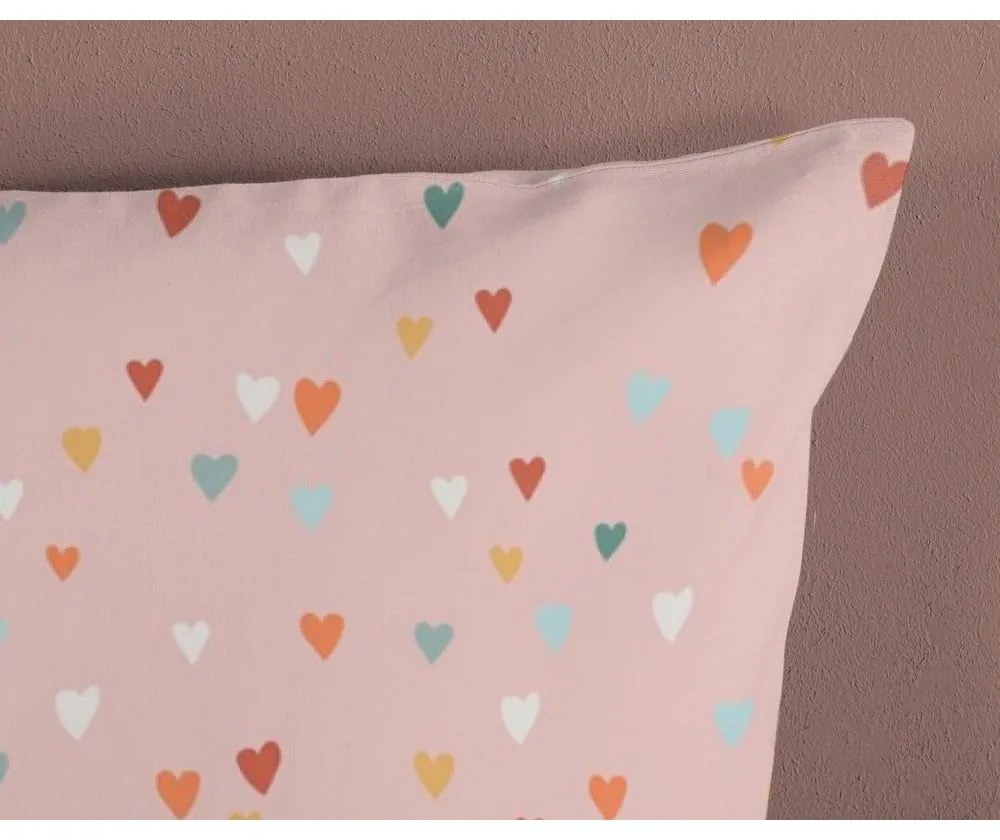 Lenjerie de pat pentru copii roz-bej din bumbac pentru pătuț 100x135 cm Louie – Good Morning