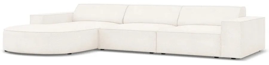 Colțar bej cu tapițerie bouclé (pe partea stângă) Jodie – Micadoni Home