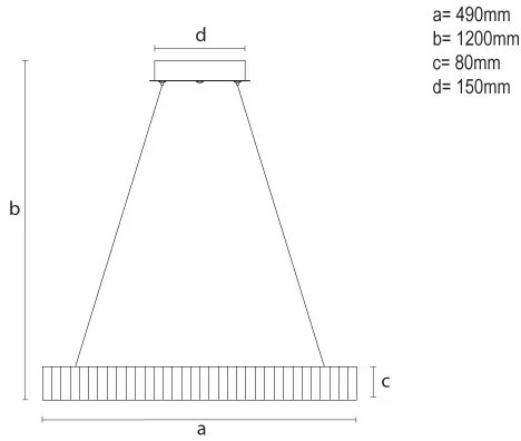 Lustră LED dimabilă pe cablu LED/75W/230V 3000-6500K diam. 49 cm + telecomandă