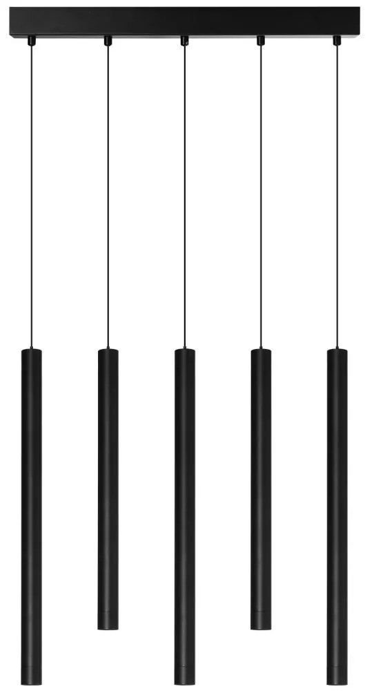 Lustra LED suspendata stil minimalist VERNO 5 negru 4000K