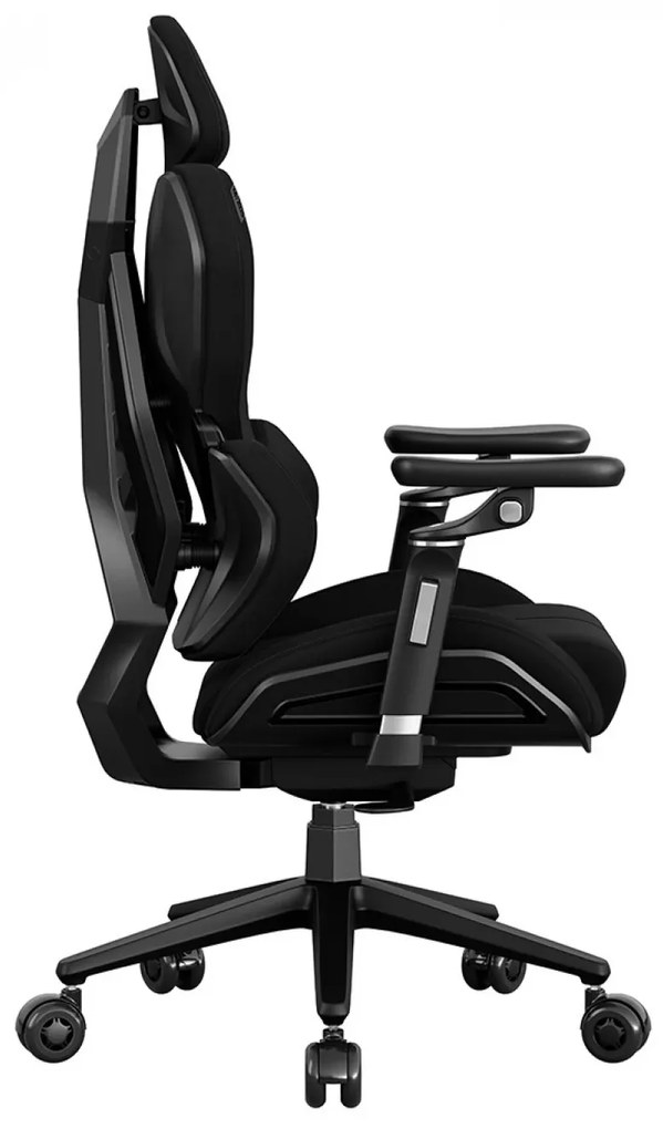 RXGAMER K6-6001 Scaun ergonomic, cotiere 5D, tetiera 2D, mecanism multifunctional inclinare/blocare, pivotant, Textil, Negru