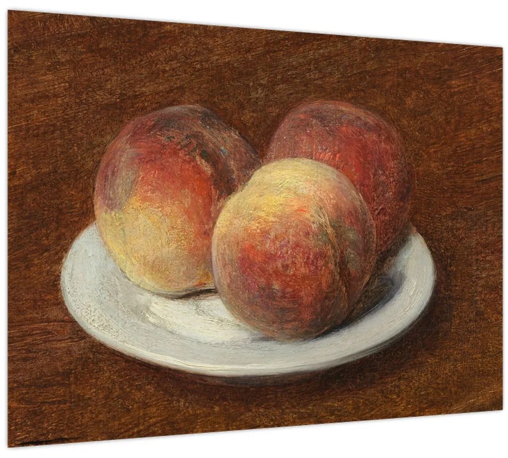 Tablou - Henri Fantin-Latour, Three Peaches on a Plate, reproducere (70x50 cm)
