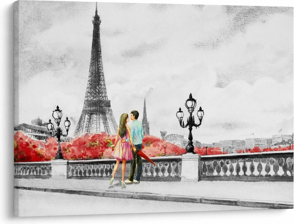 Tablou îndrăgostiții în Paris (70x50 cm)