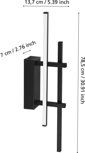 Eglo 902139 - Aplică de perete LED TREPILIANO LED/12W/230V negru