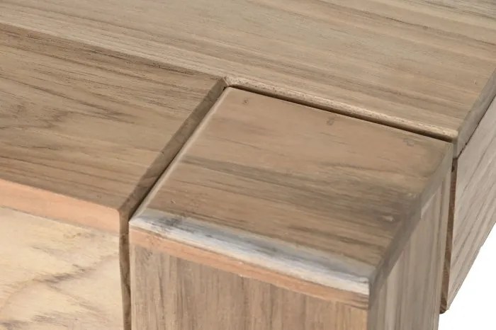 Masă de exterior din lemn de tec, finisaj natural, cu design durabil și rezistent la intemperii, „Elara”