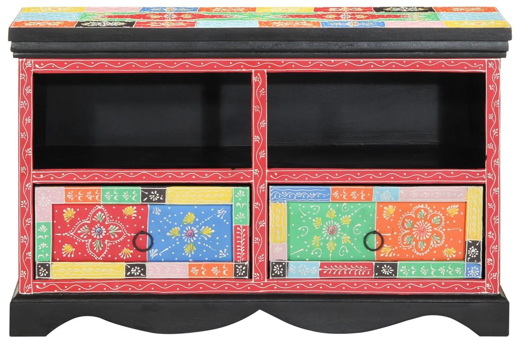 vidaXL Dulap TV, multicolor, 80x35x50 cm, lemn masiv mango