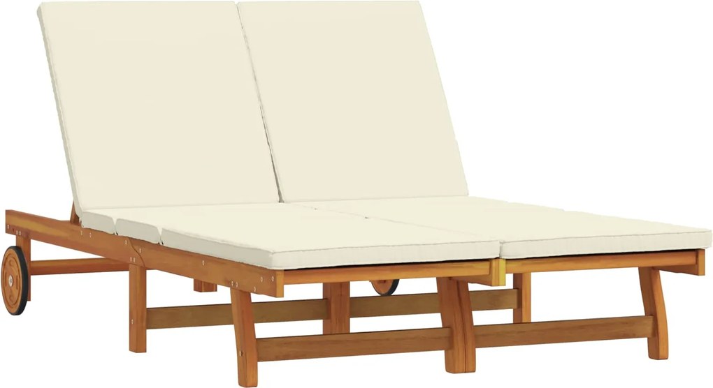 vidaXL Șezlong 2-persoană Maro 63 x 199 x 85 cm Lemn Solid de Acacia