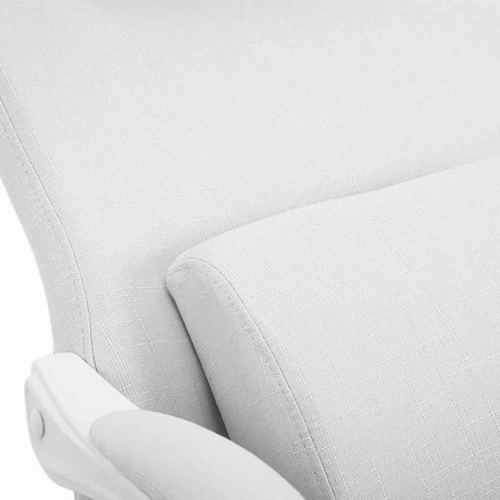 Scaun de birou rotativ cu tetiera si suport pentru picioare-alb