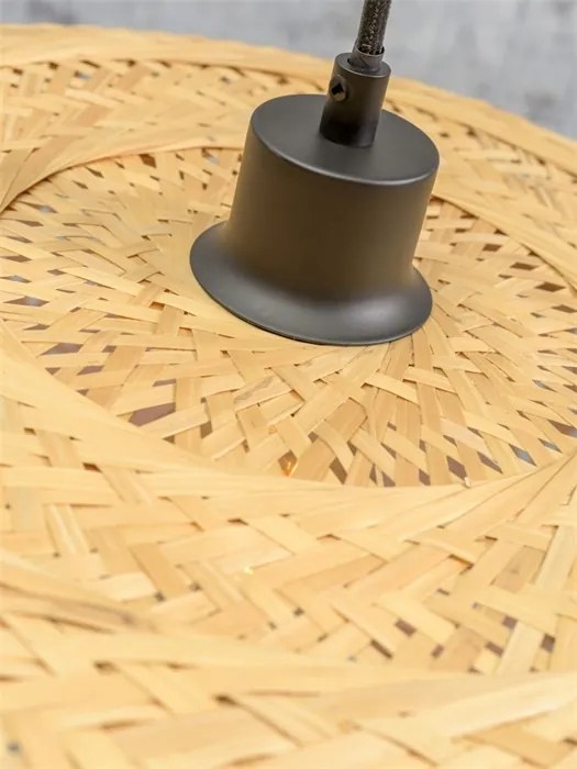 Lampadar eco din bambus Palawan negru/ alb, 40x15cm