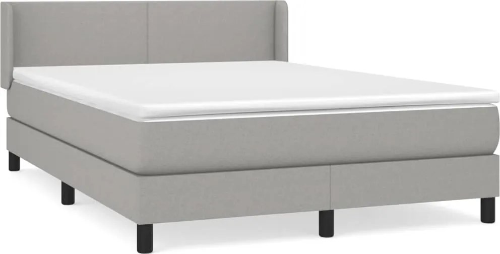 vidaXL Pat continental, gri deschis, 140x200 cm, material textil