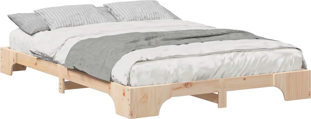 vidaXL Cadru de pat Maro 140 x 220 cm Lemn de pin masiv