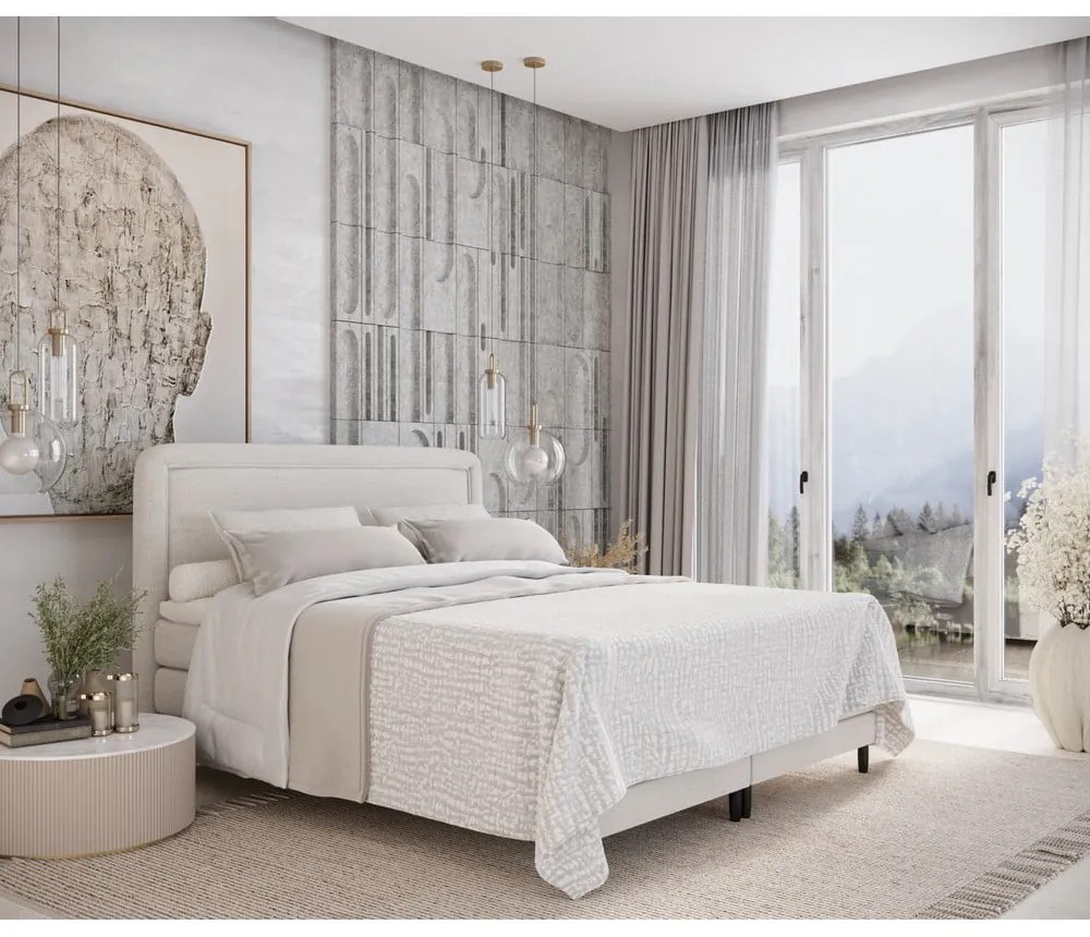 Pat boxspring crem 160x200 cm Dove – Maison de Rêve