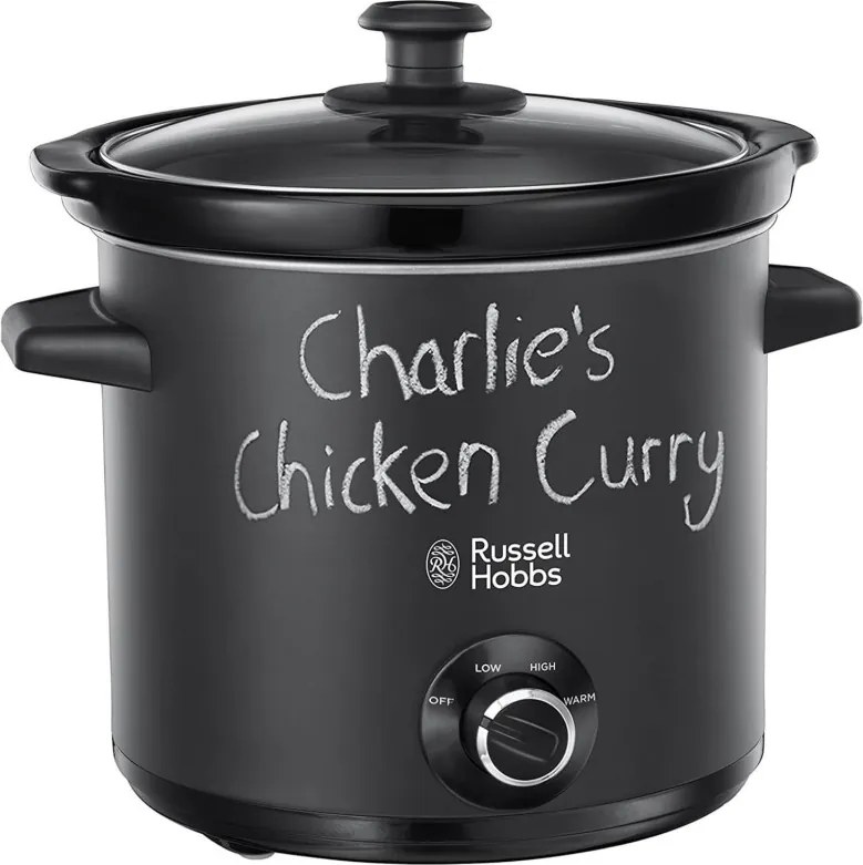 La mâna a doua: Slow cooker Russell Hobbs 24180-56 Tabla, 3,5 litri, Vas din ceramica, 3 programe, Negru